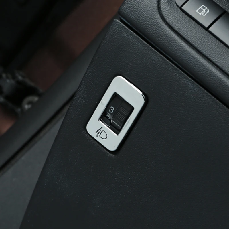 A Little Change ABS Car Lights Chrome Adjust Switch Sticker Headlight Adjust Switch Decoration Trim for Peugeot 208 2008 3008