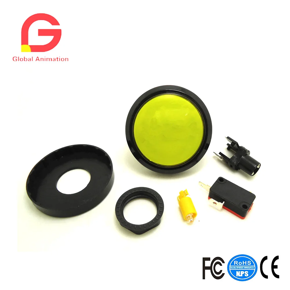10 STKS 60 MM/Neu 5 V LED Licht Lamp Grote Ronde Arcade Video Game Speler Drukknop Micro schakelaar Voor Machines
