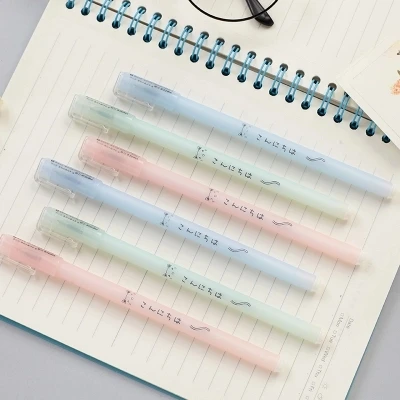 Lovely Solid color black Signature pen gel ink pen Stationery for student 12pcs free shipping