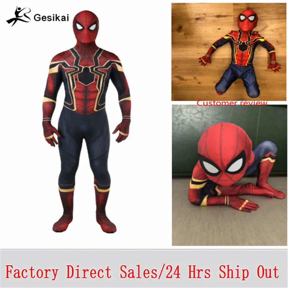 

Costume Spider Homecoming Cosplay Costume Tom Holland Iron Spider Suit Disfraz Factory Sales Halloween Costumes for Men