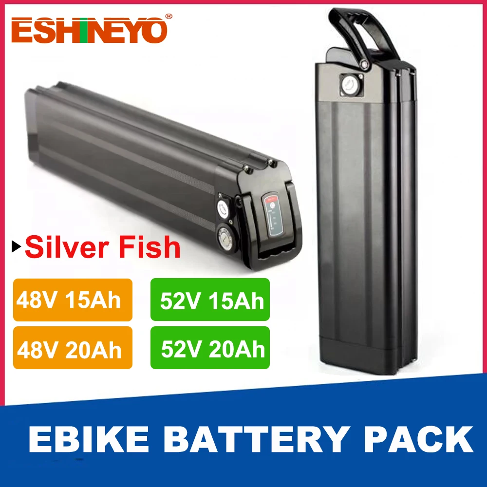 

Silver Fish Bottom Discharge 48V 15Ah 20Ah Lithium Battery Pack For CMACEWHEEL GW20 KS26 Momabikes Electric Bicycle Folding Bike