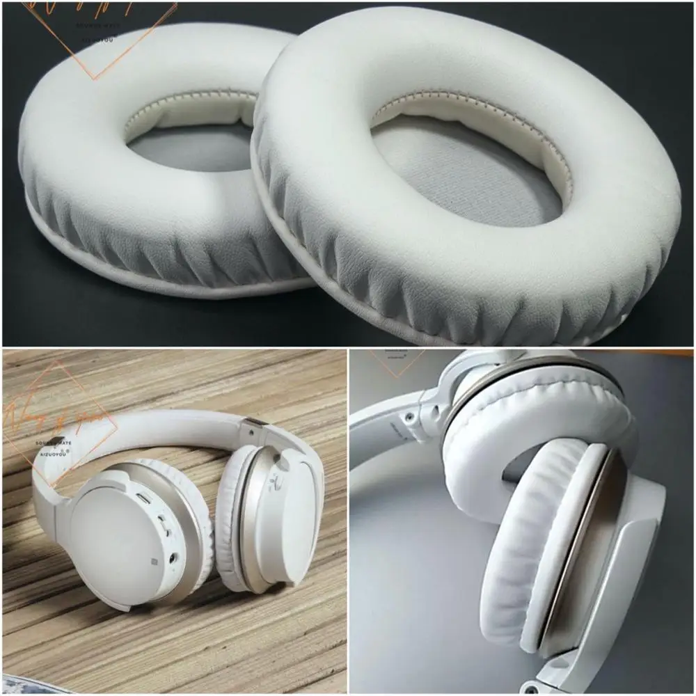 Плотные амбушюры белого цвета из пены с эффектом памяти для наушников Audio-Technica ATH-AR3BT, отличное качество, недешевая версия