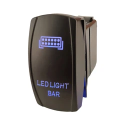 Waterproof On-OFF 5 Pin Car Blue LED Boat Toggle IP68 Marine Rocker Switch 20A 12V 24V Led Light Bar Work Fog Rear
