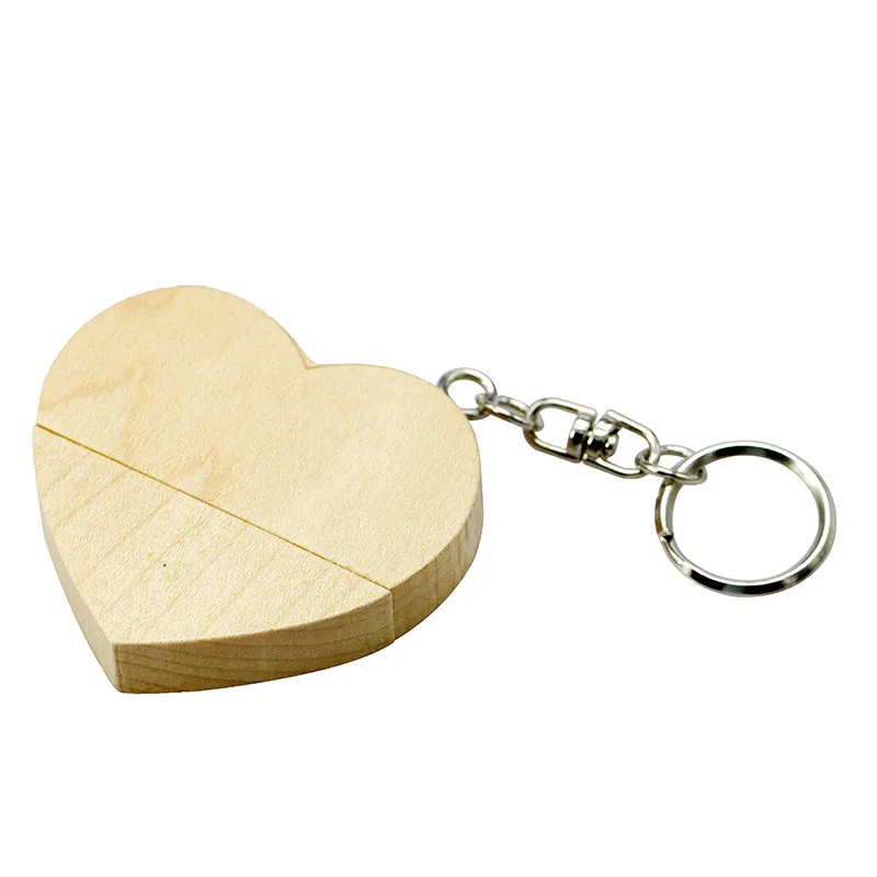 Chiavetta Usb in legno creativa a forma di cuore USB Pen Drive 4GB 8GB Memory Stick Pendrive 16GB 32GB 64GB U disco su regalo chiave