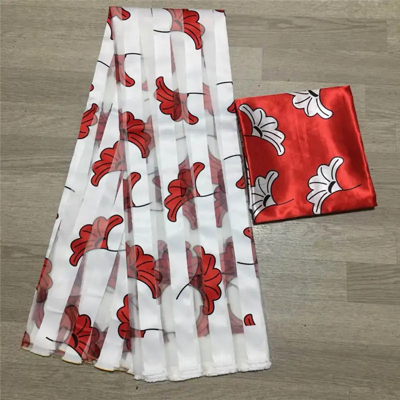 الساتان الأورجانزا النسيج لينة الحرير النسيج الأفريقي المواد أنقرة يطبع عالية الجودة للنساء فستان 3 + 3 ياردة! L112286 #5