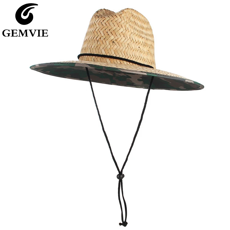 GEMVIE Camouflage Lifeguard Safari Straw Hat Men Women Summer Sun Hat