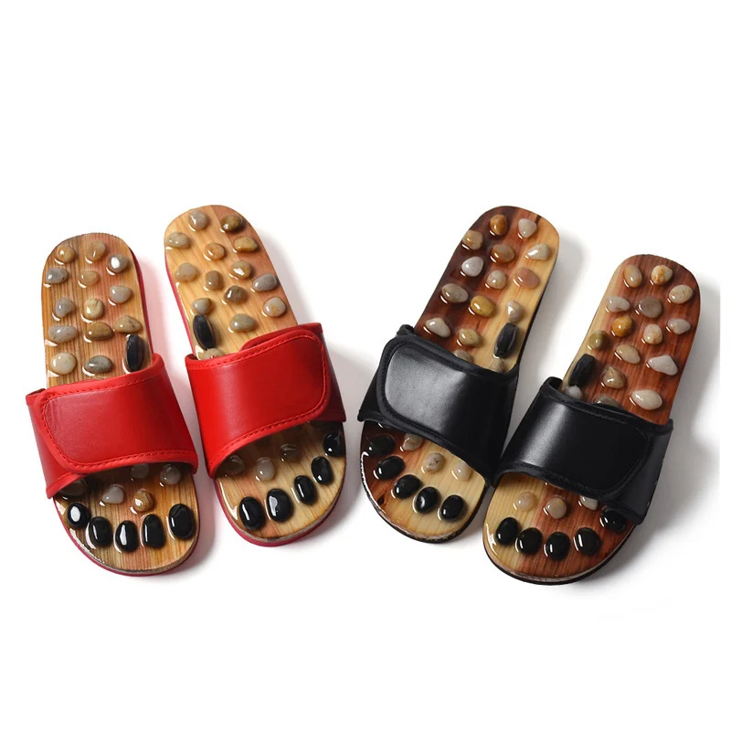 Acupressure Natural Stone Massage Slippers for Therapeutic Reflexology Sandals Foot, Acupoint Massage Shiatsu Arch Pain