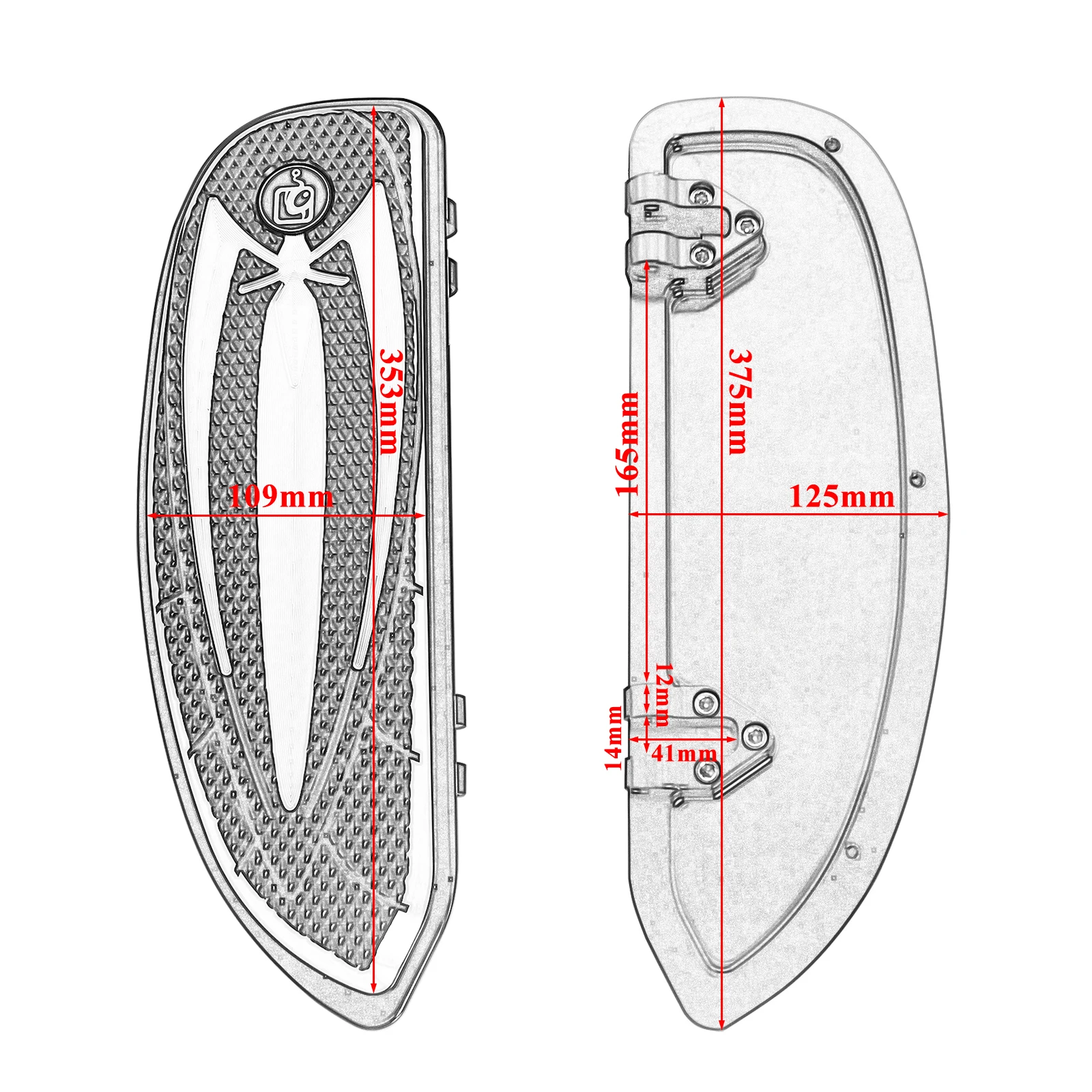 1 Pair Front Floorboards Foot Pegs Footrest Footboard For Harley-Davidson FLD Dyna 2012 2013 2014 2015 2016 Motorcycle Aluminum