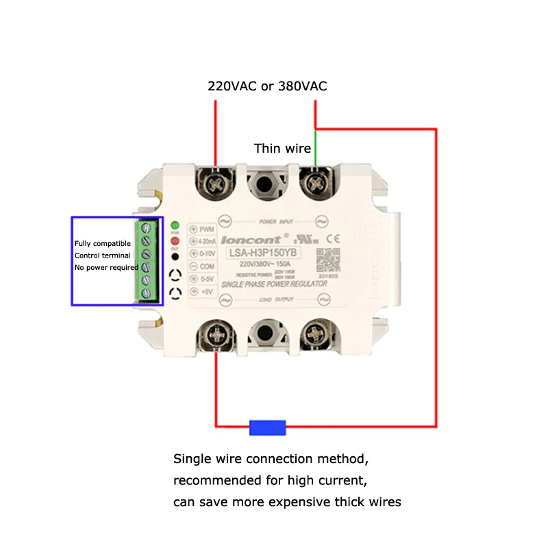 Single-Phase Fully Isolated AC Voltage Regulating Module SCR Power Regulator Solid State Relay Heater Temperature Adjustment