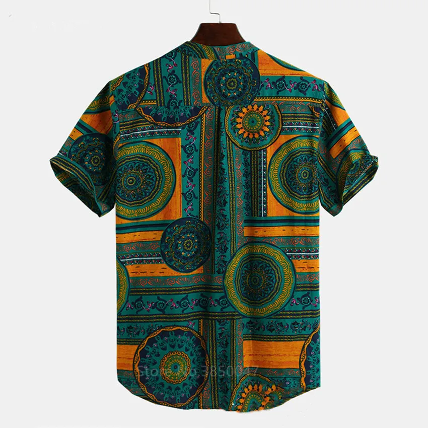 African Clothes 2022 News Men Dashiki Print Summer Shirts Bazin Riche Fashion Tribal Male Hip Hop Ethnic Short Sleeve Clothing