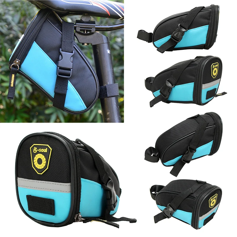 B-soul Nylon Waterproof Bicycle Bag Bike Waterproof Storage Saddle Bag Seat Cycling Tail Rear Pouch Bag Saddle Bag