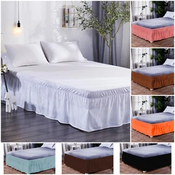 Solid Pure Colored Bed Skirt American Style Elastic Bed Skirt King Size Bedspread Bedding Sets Product for Home Hotel Cholchas