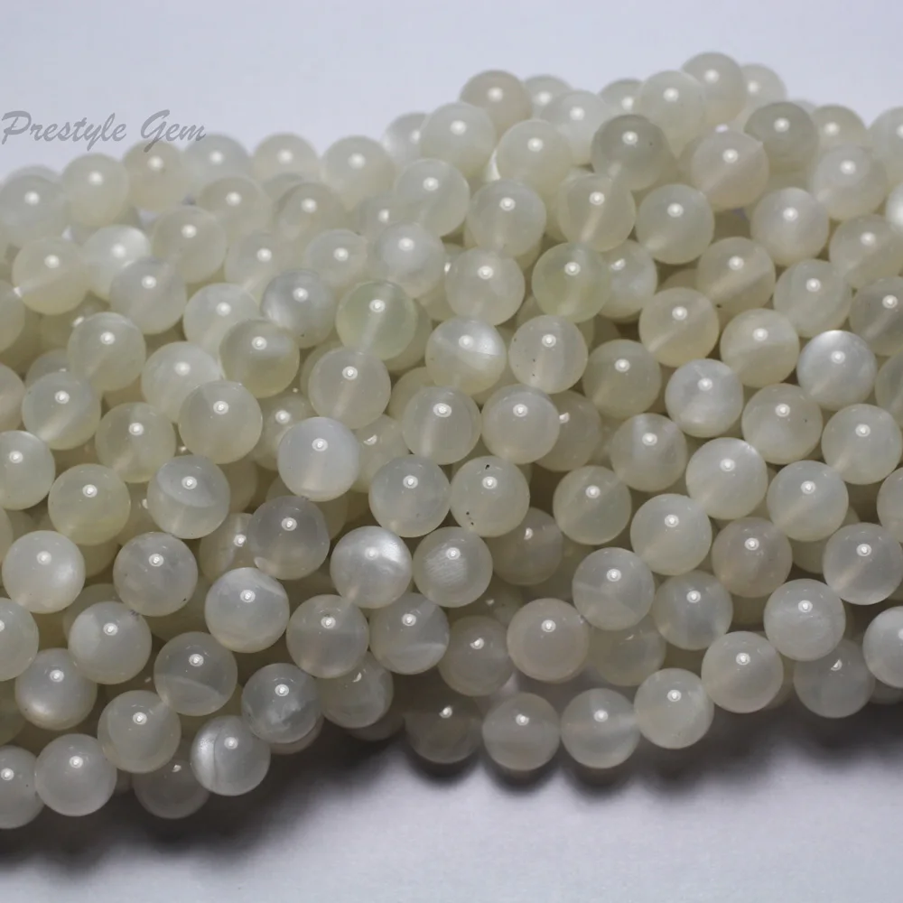 Meihan natural 6mm 8mm 10mm milky moonstone round beads stone for jewelry DIY making design gift wholesale