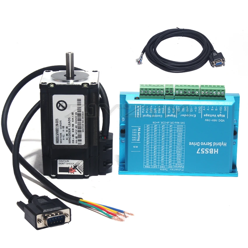 

57HSZ2N High-speed closed-loop stepper motor set Torque 2.2N.m hybrid servo driver 2000 rpm+ 3m encoder cable