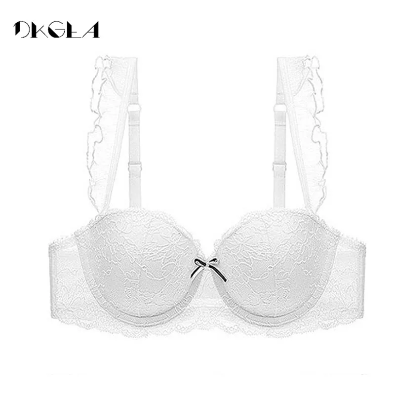 Nuovo Top Raccogliere Reggiseno Sexy Del Merletto Del Ricamo Della Biancheria Verde Bra E Pellicole Per Cofano siere Profondo Scollo A V Push Up Bra