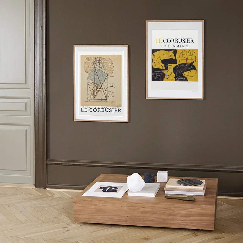 Le Corbusier Ausstellungsposter, französisches Kunstwerk, Vintage-Stil, abstraktes Museum, Druck, Mitte des Jahrhunderts, moderne Wandkunst, Leinwandgemälde, Dekor