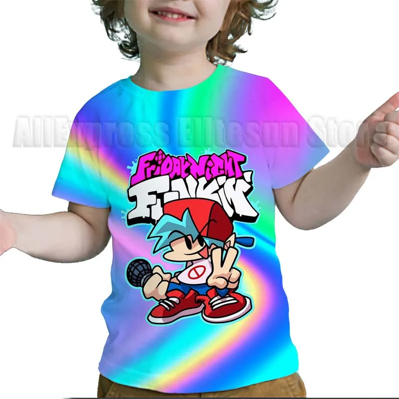 Boys Girls Friday Night Funkin 3D Print T Shirts Children Cartoon Anime Tshirts Summer Toddler Tee Tops Kids T-shirts Camisetas