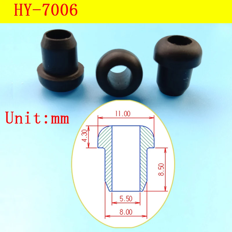 HY-7006 T Type Silicone Rubber Protection Ring Coil Connectors Grooved Washer Through Hole Silicone Plug Stopper Gasket 8mm