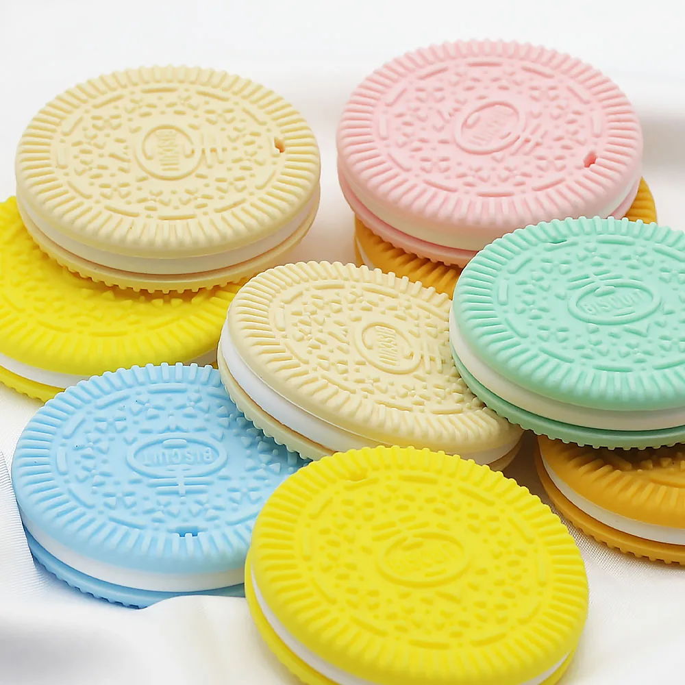 Cute-idea-Biscuits de dessin animé TeWindsor en silicone sans BPA pour bébé, jouet à mâcher de qualité alimentaire, collier de dentition bricolage,