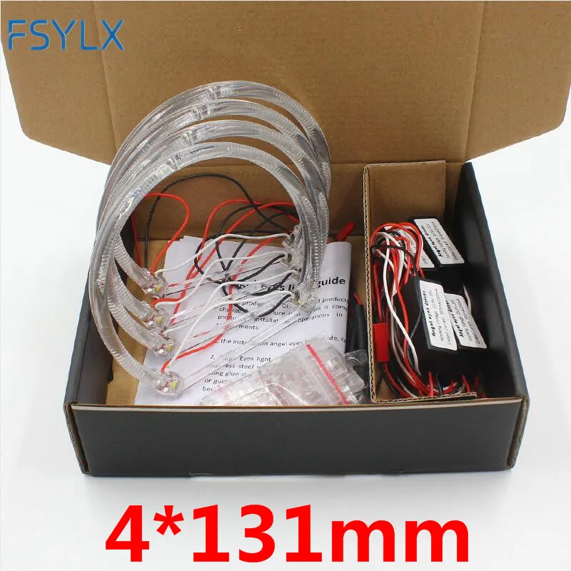 FSYLX LED Angel Eyes for BMW E46 halo light Error Free SMD angel eye E36 E38 E39 E46 Projector White yellow red blue Angel Eyes