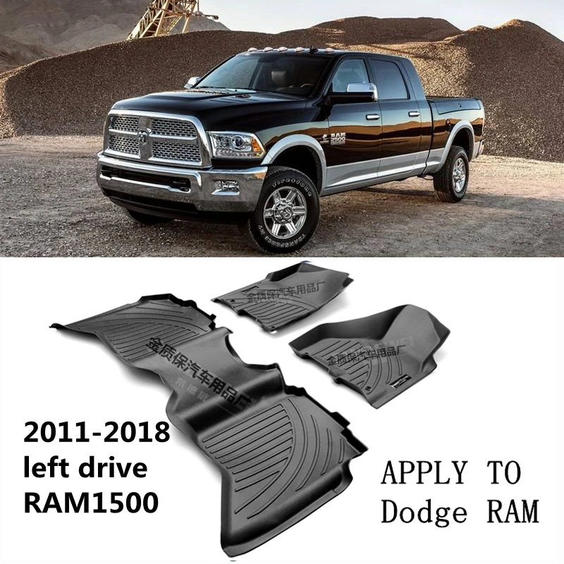 Use for 2011-2018 Dodge Ram 1500 Laramie Longhor custom car All-Weather TPO car Floor Mat Dodge RAM1500 waterproof car floor mat