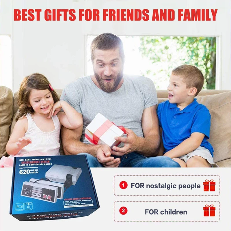 비디오 게임 콘솔 AV 출력 패밀리 TV 게임 콘솔 내장 620 클래식 게임 2 게임 패드 게임 플레이어