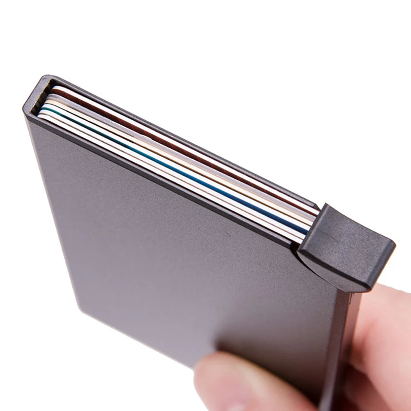 ZOVYVOL Custom Name Business Wallet Card Holder RFID Aluminum Box Case Card Holder Automatic Pop-up Anti-theft Bank Cards Holder