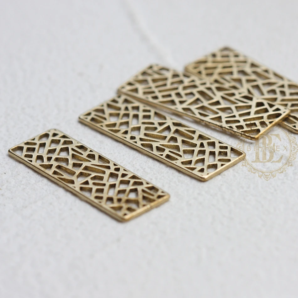 DIY Supply-One Piece Solid Brass Finding Rectangle Link - 30x10mm (4684C)