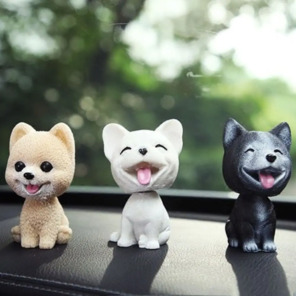 1PC Cute Car Interior Vinyl Dashboard Ornament Nodding Puppy Shaking Head Dog Car Swing Toys
