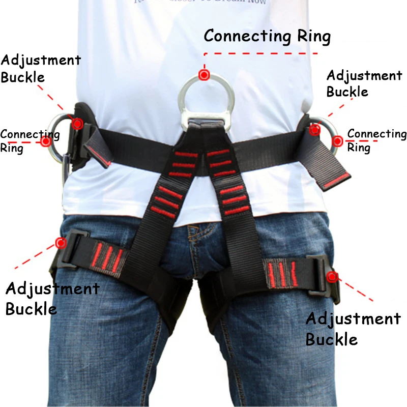 2500KG Outdoor Climbing Safety Belt Rock Climbing Harness Half Body Harness Protective Supplies Survival Equipment