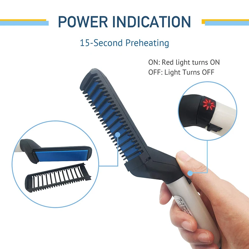 Multifunctional Electric Hair Comb Brush Beard Straightener Beard Straightening Comb Straight Hair Curler Styling Tools for Men
