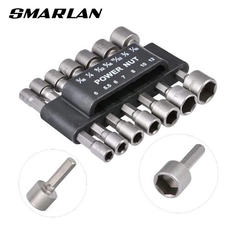 14pcs Hexagon Handle Socket Wrench Screwdriver Set Bit Sets For Electric Screwdriver Hand Tools No Magnetic Power Driver Adapter