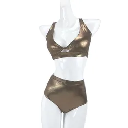 Manucure & P1-Vêtements de pole légitisexy pour femmes, Top court Inboulon Back, Short chaud assressenti, Brcorporelle, D.lique, Bronze, Wlwear