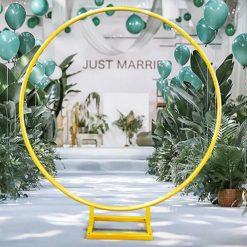 Wedding Arch Gold Round Frame Stand Metal Flowers Balloons Rack Party Birthday Events Venue Backdrop Decor