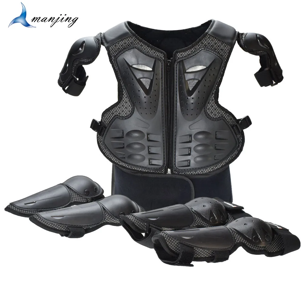 Kids 4-13 Years Anti-Impact Full Body Armor Motocross Off-Road Protective Vest Suit with Knee & Elbow Guards for Boys And Girls