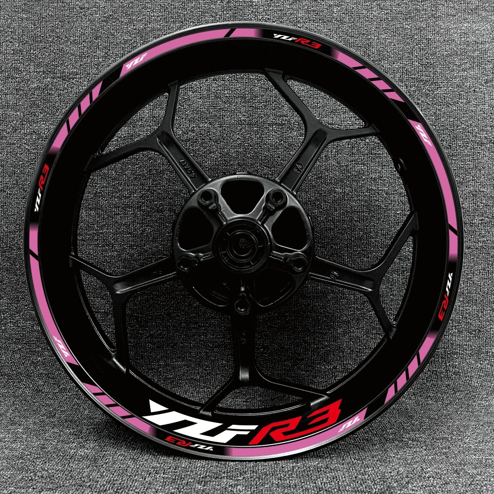 17 Inch For YAMAHA YZF R3 Motorcycle Logo Wheel Hub Waterproof High Reflective Rim Stickers Front And Rear Decal Decoration