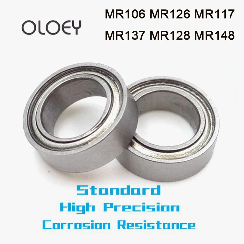 MR Series MR106ZZ MR126ZZ MR117ZZ MR137ZZ MR128ZZ MR148ZZ 5/10pcs/lot High Quality Bearing Metal Shielded Ball Bearings