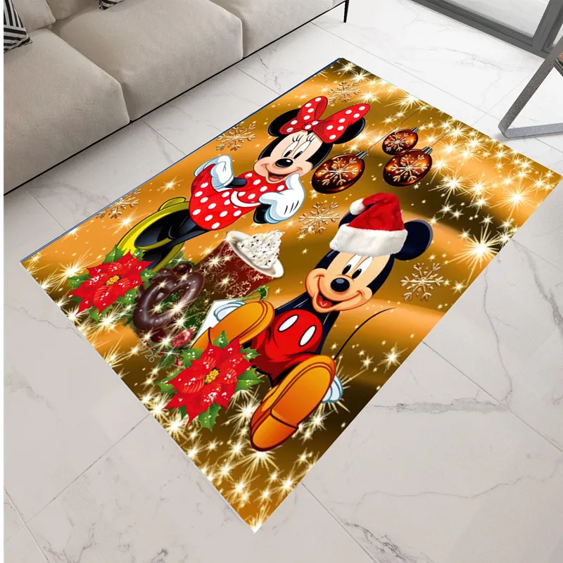 

Cartoon Christmas Mickey Carpets for Living Room Large Area Rugs Bedroom Carpet Modern Home Living Room Decor Mat