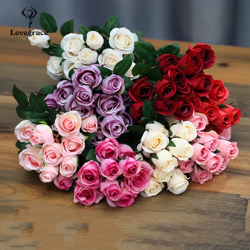 10 Cm Mini Rose 1 Boeket Rose Bloem Hoofd Kunstzijde Boeket Fake Rozen Kunstmatige Bloemen Voor Decor Bruiloft terug