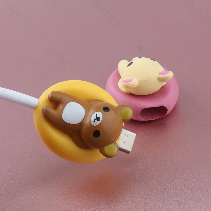 Animal Type C Cable Protector Cute Cartoon Data Line Cord Lovely Silicone USB C Cable Protector Organizer Winder Cover