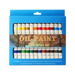 24 Colors Professional Oil Painting Paint Drawing Pigment 12ml Tubes Set Artist Art Supplies for Beginner