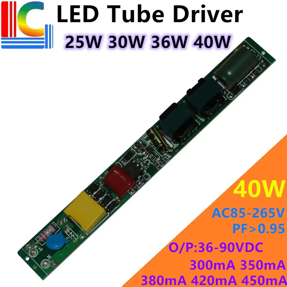 6PCs LED Tube Driver 18W 25W 30W 36W 40W 110V 220V Lighting Transformer DC 36V to 90V Power Supply 300mA 350ma 380mA 420mA 450mA