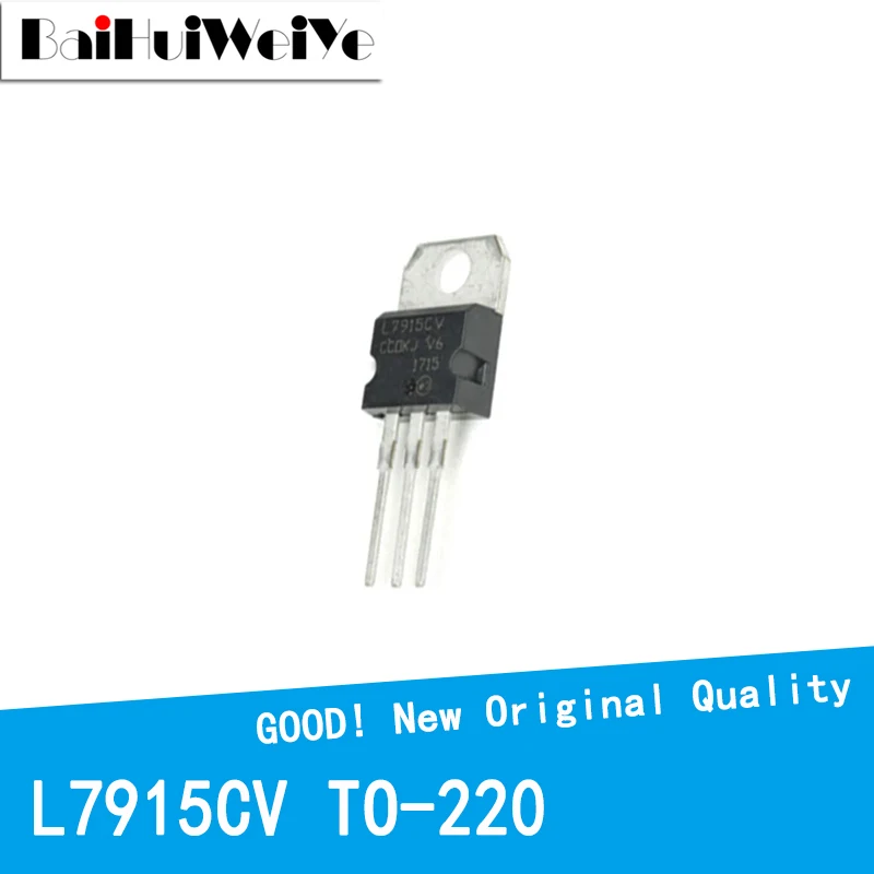 10Pcs/Lot L7915CV L7915 1.5A/15V MOS FET TO-220 Three-Terminal New Good Quality Chipset