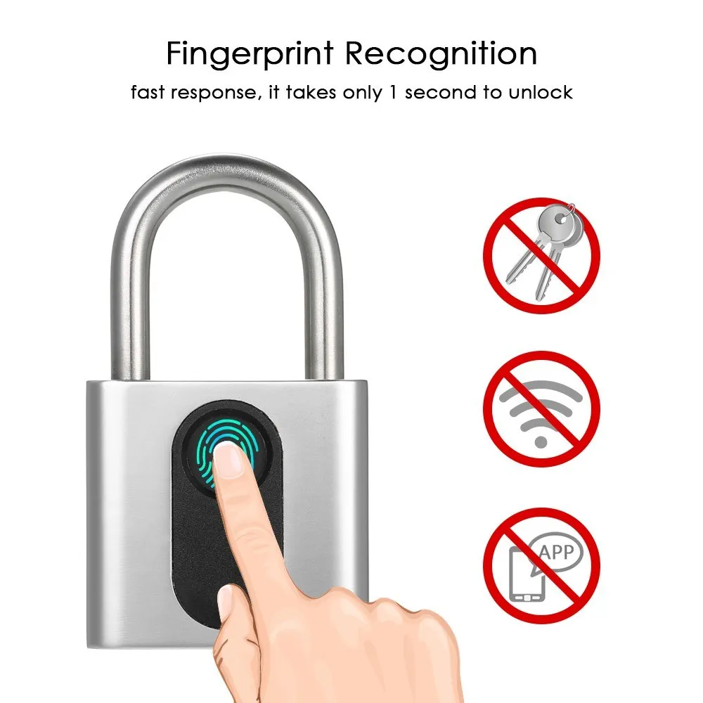 USB Rechargeable Smart Keyless Kunci Sidik Jari