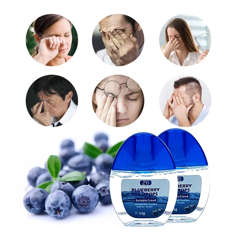 Blueberry Eye Drops For Asthenopia Relieves Dry Anti-Itchy Removal Fatigue Eyes Health Care Refreshing Liquid Care Dressing