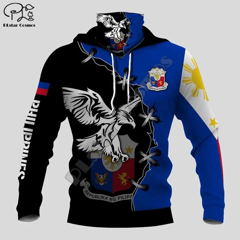 PLstar Cosmos Philippines Symbol Flag 3D Printed New Fashion Men's Mask Hoodies Winter Casual Windproof Clothing  Style-6