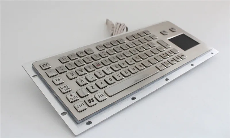 IP65 Waterproof Durable 304 Stainless Steel Industrial Metal Keyboard With Ruggedized Touchpad For CNC Deckel 4 Axis Machine