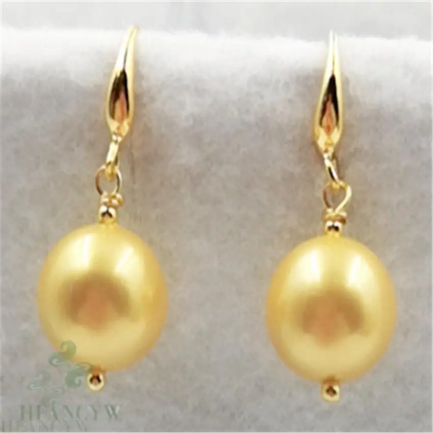 

12mm Shell Baroque Pearl Earrings 18k Ear Drop Dangle Natural Classic Flawless Mesmerizing Earbob Party Fashion AAA