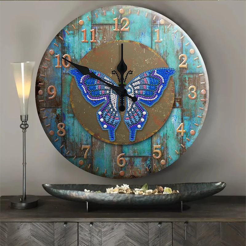 HOMFUN 5D diamentowe malowanie zegar o specjalnym kształcie Cartoon Mandala haft diamentowy Rhinestone rękodzieło Home Decor prezent