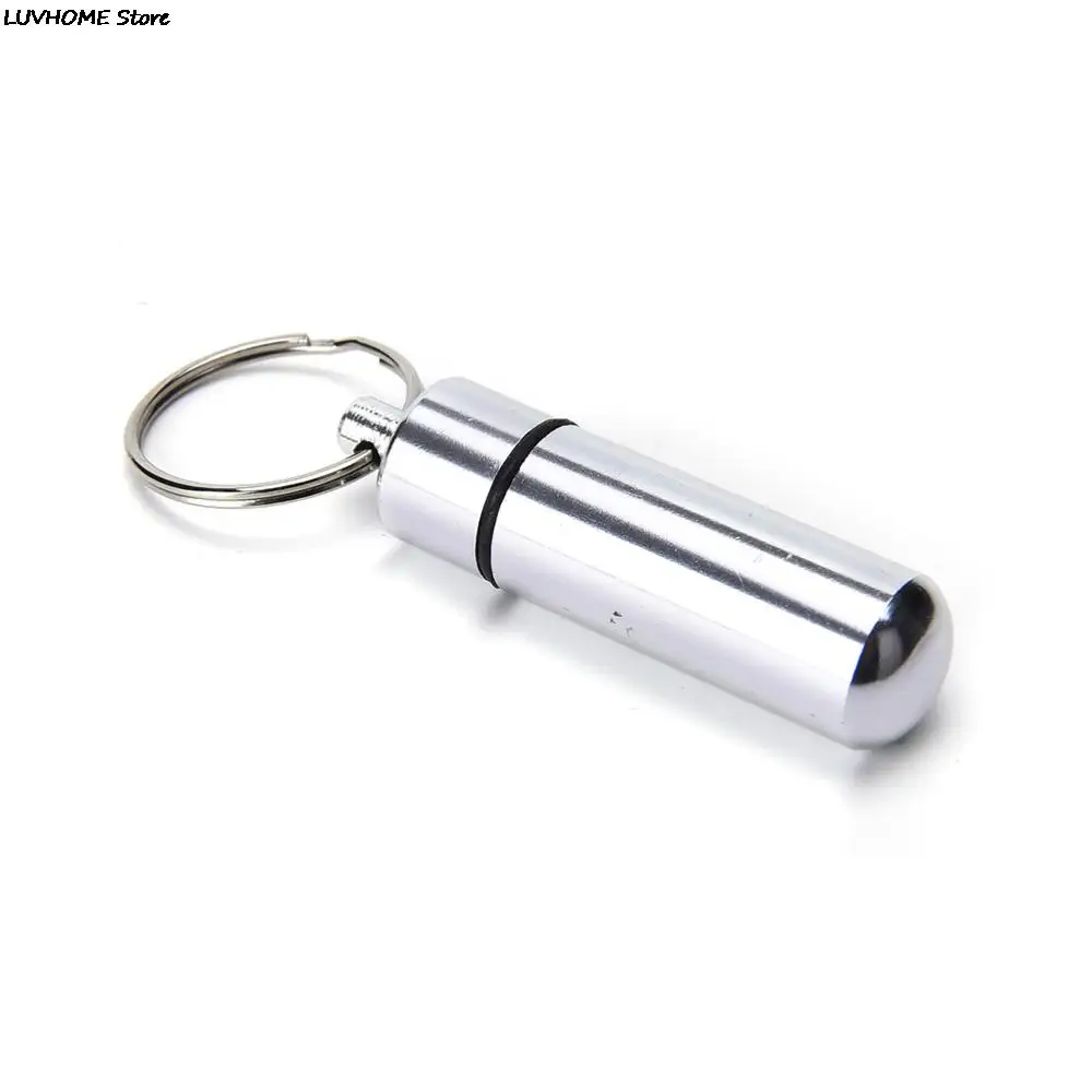 Waterproof Aluminum Pill Box Case Bottle Cache Drug Holder Container Keychain Medicine Box Health Care